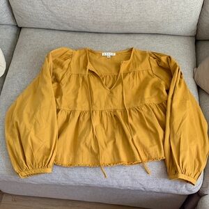Golden Yellow Tiered Peasant Blouse
